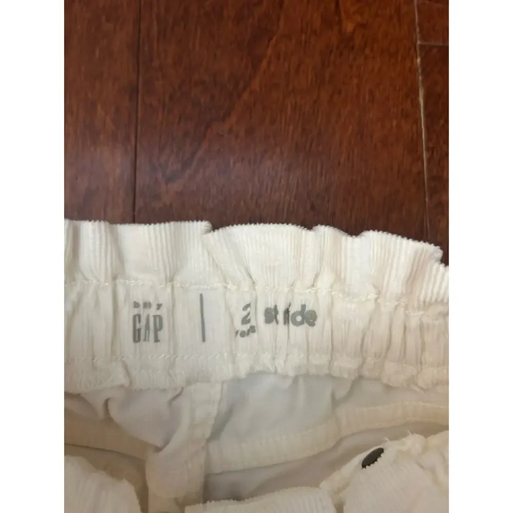 GAP Baby Off-White and Pink Corduroy Ruffle-Waist Stride Pants, Set of 2, Size 2
